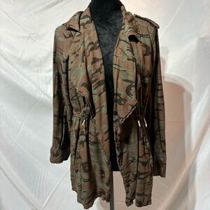 Waimea Camouflage Women’s Open Front Drawstring Jacket Size XL